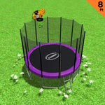 Kahuna Blizzard 8 ft Trampoline Green with Basketball Set Purple TRA-BLZ-08-PU-BB