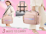 Pink 4-in-1 Travel Cosmetic Organizer Bag with Detachable Polyester Storage Boxes and Jewelry Roll, V888-ELOSUNG17154