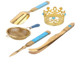 Tea Ceremony Set 304 Stainless Steel Tea Spoon Needle Clip Filter Kit Kung Fu Tea Accessory Gold V1294-YM0718-3118210009911