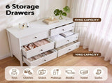 Artiss 6 Chest of Drawers Dresser Lowboy Curved Edge Scalloped White Bedroom FUR-S-CDR03-6D-WH-AB