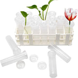 21 Pack 60ml Large Floral Tubes with Rack Holder for Milkweed Cuttings, Raising Caterpillars, V1188-CYX-DP-174