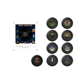 Christmas Fridge Decor with Rotating Magnetic Music Box, NFC Enabled LED Light Display, 9 Mini Vinyl V1192-AZ-W-34202