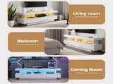 Artiss TV Unit LED 160CM Storage Drawer White FURNI-L-LED-TV03-WH-AB