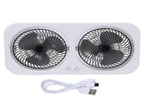 Portable Desktop Fan Rotating USB Rechargeable Quiet Cooling Hanging Dual Head Table Fan for Bedroom V1294-YM0901-3113260000911