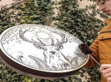 Large Shaman Drum Spirit Music Hand Drum with Drumstick Handmade Shaman Drum Home Decor V1294-YM0717-10353098