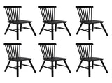 Levede 6x Dining Chairs Kitchen Winsor Black CH1035-2-BKX3
