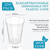 540x 16oz Premium Plastic Clear Cups Extra Strong PET BPA Free V563-CP1613-30-1BOX