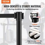 Crowd Control Stanchions, 6-Pack Crowd Control Barriers with 3PCS 6.5FT Black Retractable Belts, V952-ZGGLZHSSLZX6P36AJV0