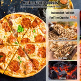 Outdoor Pizza Oven, 12" Wood Fired Pizza Ovens, Pellet Pizza Stove with Built-in Thermometer, with V952-BXPSL12YCKLPK77LXV0