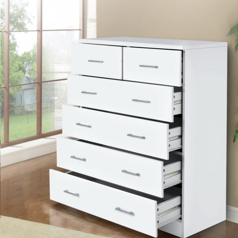 Artiss 6 Chest of Drawers - ANDES White FURNI-NEW-DT-WH-AB