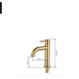 Single Cold Basin Stainless Steel Bathroom Countertop Sink 4 Point Interface PVD Basin V1237-ZY-715-047