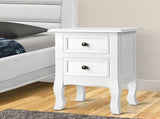 Artiss Bedside Table 2 Drawers - BISSET White DRESS-TAB-BS-WH