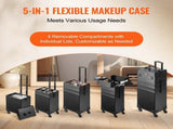 5 in 1 Professional Makeup Train Case Aluminum Cosmetic Case, Rolling Makeup Case Extra Large V952-HZXXLGS5H100K8BZXV0