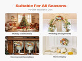 Artificial Decorative Wreath 60.96cm Red Orange Yellow Hydrangea Rose Wreath with Wooden Sign Year V767-VVR-ZSHHXQHMPHCH0I3Y1V0