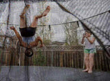 Black Trampoline Safety Netting for Easy Installation and Home , and Secure V1366-AZ2-W-26132