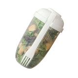 Salad Cup PP Portable Salad Container with Lid and Fork for Travel Outdoor Exercise 1000ml V1294-YM0901-3118240159811