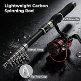 6.9ft Fishing Poles and Reels Combo, 1 Pack Telescopic Fishing Rod and Reel Kits with Lures and V1107-133-00539