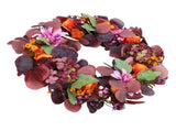 Artificial Wreath Vibrant Colors Retro Simulated Autumn Wreath with Flowers Leaves for Front Door V1294-YM0901-3115250068111