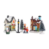 Christmas Set Resin Christmas Scene LED Lighted Miniature Houses Town Christmas V1294-YM0714-10311311