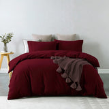 Royal Comfort Vintage Washed 100 % Cotton Quilt Cover Set Single - Mulled Wine ABM-10002591