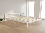 Double Wooden Bed Frame Home Furniture White V63-843151
