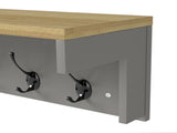 Levede Coat Rack Wall Mounted Shelf 7 Double Hooks Storage Entryway Hallway Grey DH1050-GY-AU