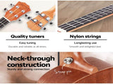 Alpha 23" Ukulele Natural Mahogany Concert Beginner Gift w/ Carry Bag UKULE-D-23-NAT
