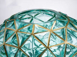 Outline in Gold Glass Vase Cute Green Flower Vase Hand Blow Sphere Vases for Bookshelf,Dinner V1192-AZ-W-10216