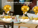 10PCS Clear Acrylic Balloon Stand Set, 15.7" Table Balloon Stand with Square Base, Reusable Balloon V1369-AZ3-W-08667