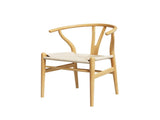 Artiss Dining Chair Wooden Rattan Seat Wishbone Back MO-DIN-B-01-RAT-WD