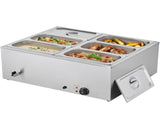 Commercial Food Warmer, 1500W Electric Stainless Steel Steam Food Warmer with Lid, 6-Pan Fast V952-SYSPBWQPTK61338ZN002V3