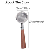 Bottomless Coffee Portafilter for Coffee Makers Stainless Steel Detachable Universal Black V1370-AZ4-20364