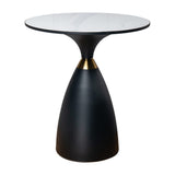 Midnight Elegance Drum Side Table V264-TAB-729S-WHE-BK-1