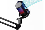 USB Gaming Microphone Kit for PC Gain Control with Pop Filter Boom Stand V1263-JX-6312