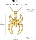 Spider Pendant Necklace Surgical Steel Superhero Spiderman Jewelry for Kids- Gold-A V1164-325761