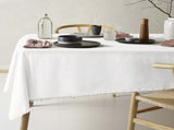 Vintage Design Homewares Gypsy White Fringed Washed Linen Cotton Tablecloth 150cm x 230cm V442-HIN-TABLEC-GYPSYLINENC230CM-WHITE-RE