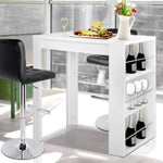 Artiss Bar Table 3-tier Storage Shelves White FURNI-BAR-TAB-WH