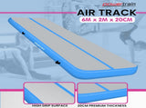 Powertrain Airtrack 20cm Thick 6m x 2m Inflatable Gymnastics Tumbling Mat Air Track - Blue IFM-0602-GYBU