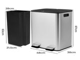 Toque 60L Pedal Bin Kitchen Waste Can Recycling Dustbin KT1028-AU
