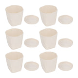 6Pcs Small Plant Pot Lightweight Versatile Simple Style Plastic Flower Pot with Trays for Indoor V1294-YM0901-3111240201811