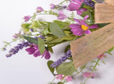 Artificial Floral Wall Hanging, 28.7in Doorway Ornament, Jute Rope Bow with Bells, Home Mantel V1369-AZ3-W-10472