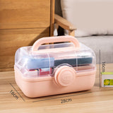Medicine Storage Box Plastic Multi Layer Large Capacity Medicine Cabinet for Household Pink V1294-YM0716-3117220183211