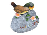 Double Sparrow Welcome Sculpture Cute Simulation Resin Ornament for Outdoor Home Garden Yard V1294-YM0718-3111210479511