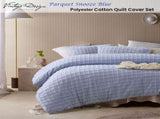 Vintage Design Homewares Parquet Snooze Blue Polyester Cotton Quilt Cover Set Queen V442-HIN-QUILTCS-PARQUET-SNOOZEBLUE-QS