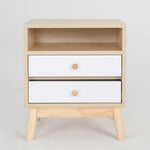 Bedside Table Side Storage Cabinet Nightstand Bedroom 2 Drawer ANYA OAK V274-FT-BEDT-2DD11-WD