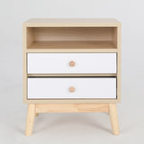 Bedside Table Side Storage Cabinet Nightstand Bedroom 2 Drawer ANYA OAK V274-FT-BEDT-2DD11-WD