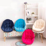 Plush Dining Chair Cushion Thick and Warm Waist Support Backrest Mat for Office Classroom Dark Blue V1294-YM0901-WV985221