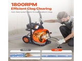 Drain Cleaner Machine 75FT x 3/8Inch, Auto Feed Sewer Snake Auger with 4 Cutter & Air-activated Foot V952-ZDJJKLSGDSTJZXGSSV3