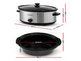 Devanti 6.5L Slow Cooker Electric Multi Cooker with 3 Heat Settings and Keep Warm Function SC-3G-6L-SI