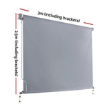 Instahut 3X2.5M Outdoor Blinds Awning Roll Down Screen Fabric Blinds Outdoor Window Shade Grey AWN-B-DOWN-SC-30-GREY